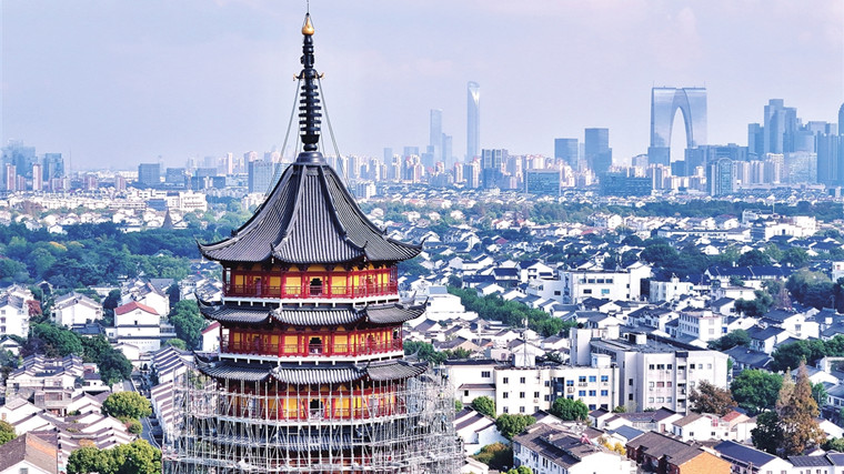 北寺塔保養腳手架拆除 年末修繕竣工可待